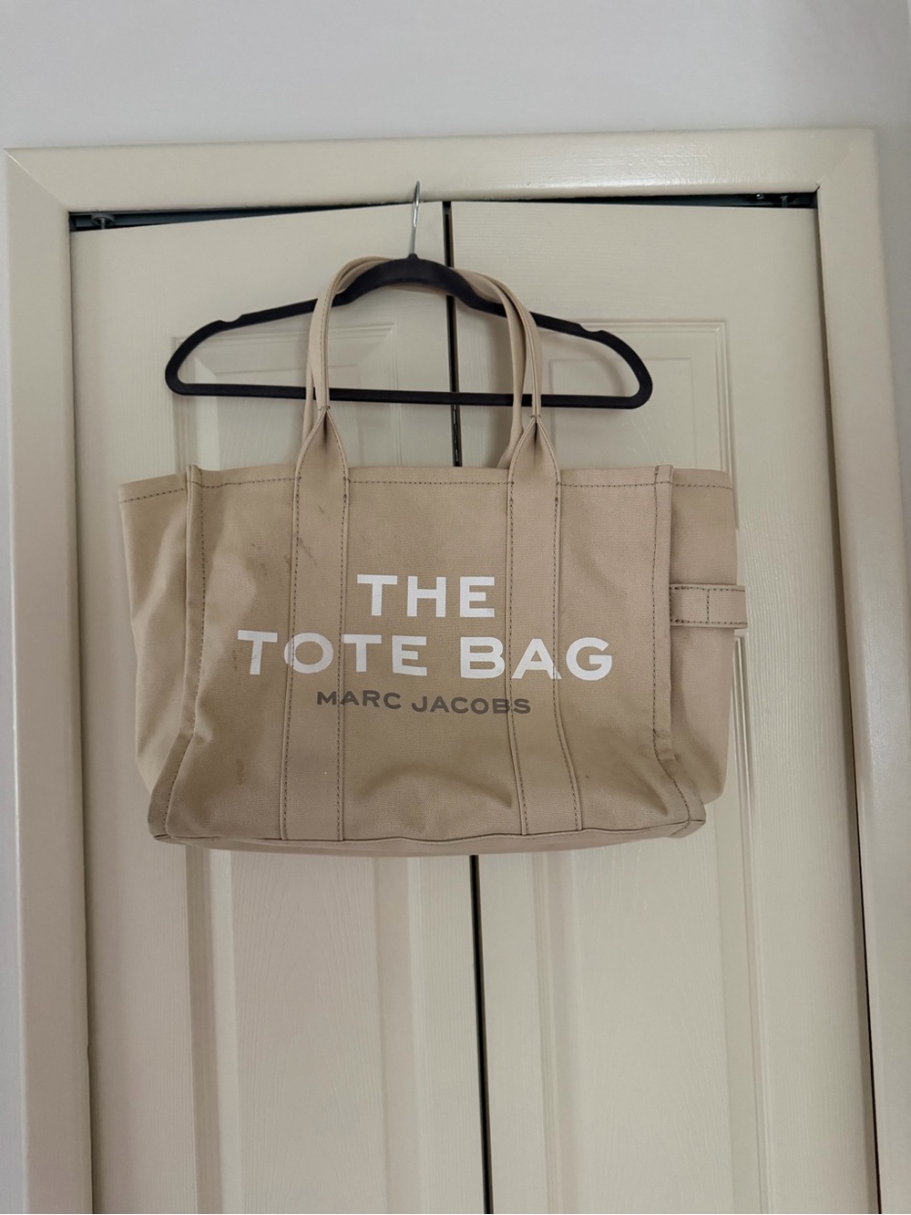 Marc Jacobs Beige Canvas Tote with White Logo